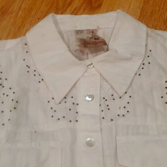 Da-nang Vintage Surplus White Cotton Button Down NWT size xs - Picture 3 of 7